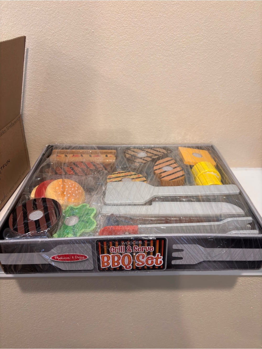 Melissa & Doug Wooden BBQ Play Set - Yellow, Red, Green, Black, Silver